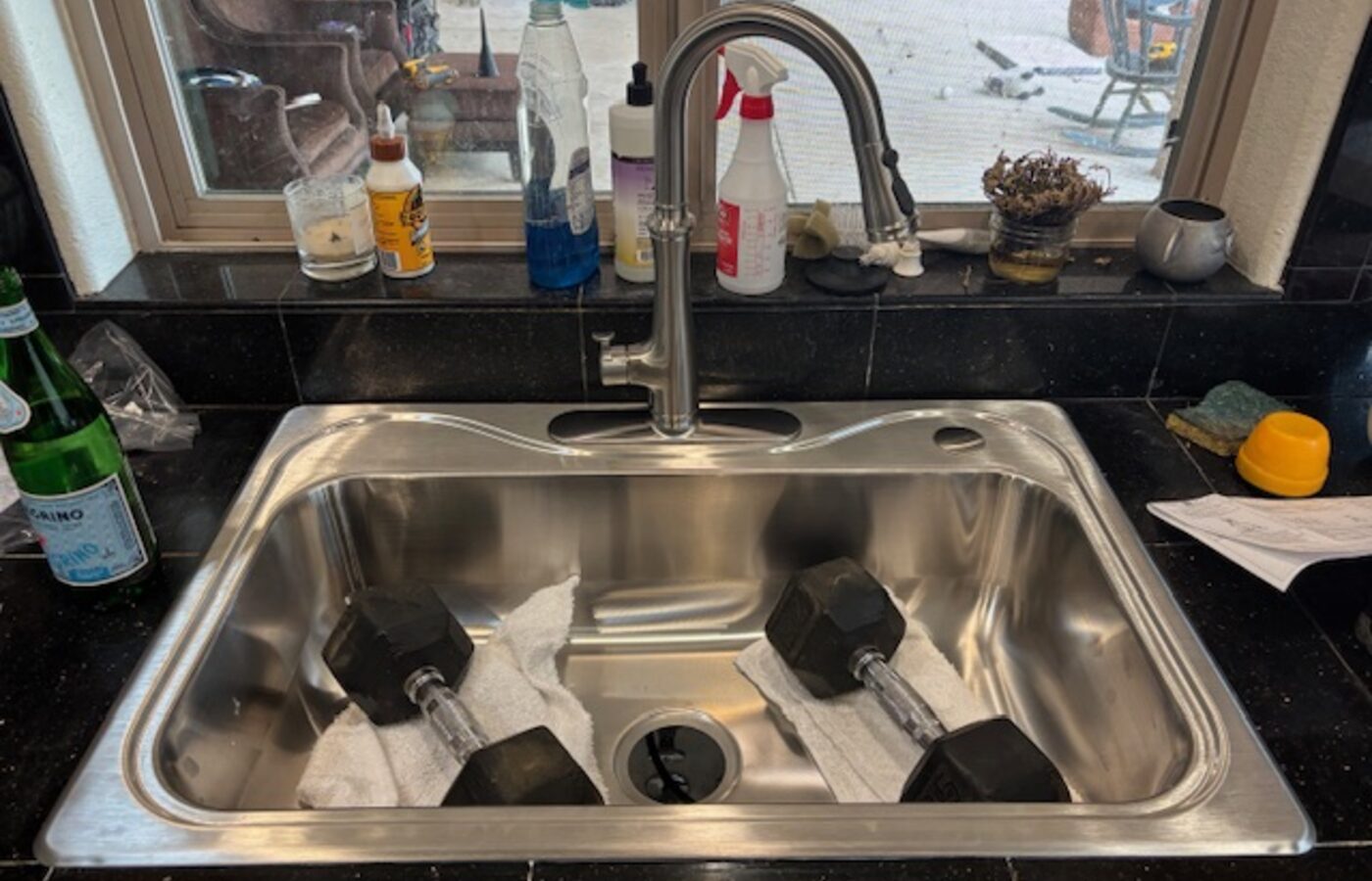 Sink and faucet install